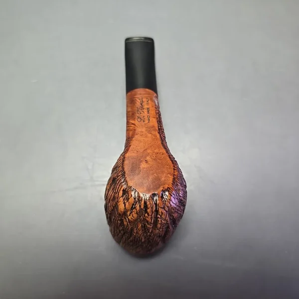 Luigi Viprati Rusticated Oval Shank Billiard Estate Briar Pipe, Italian Estates - Image 9