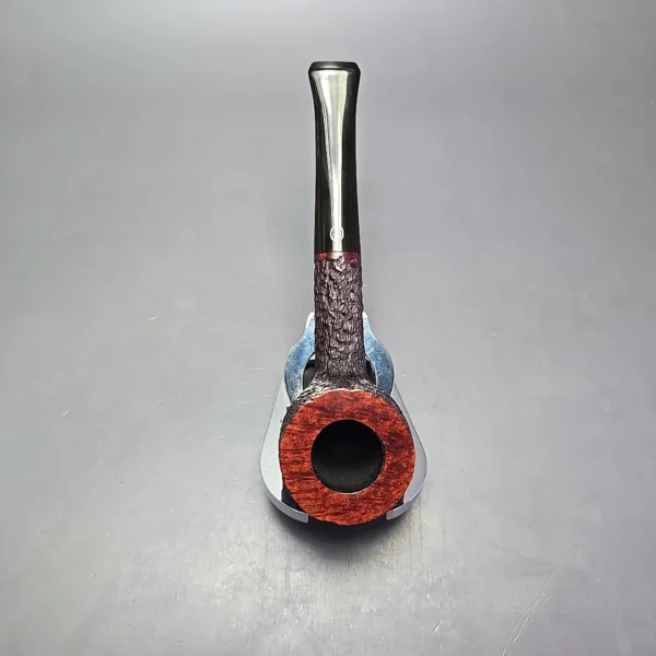 James Upshall Bark Group 5 Partially Rusticated Pot Estate Briar Pipe, Unsmoked - Image 8