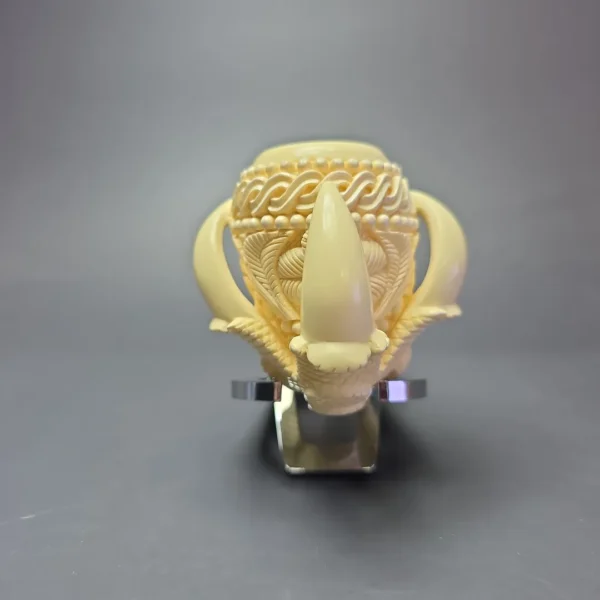 Sevket Gezer XXL Claw & Floral Vase Estate Block Meerschaum Pipe, Unsmoked - Image 3