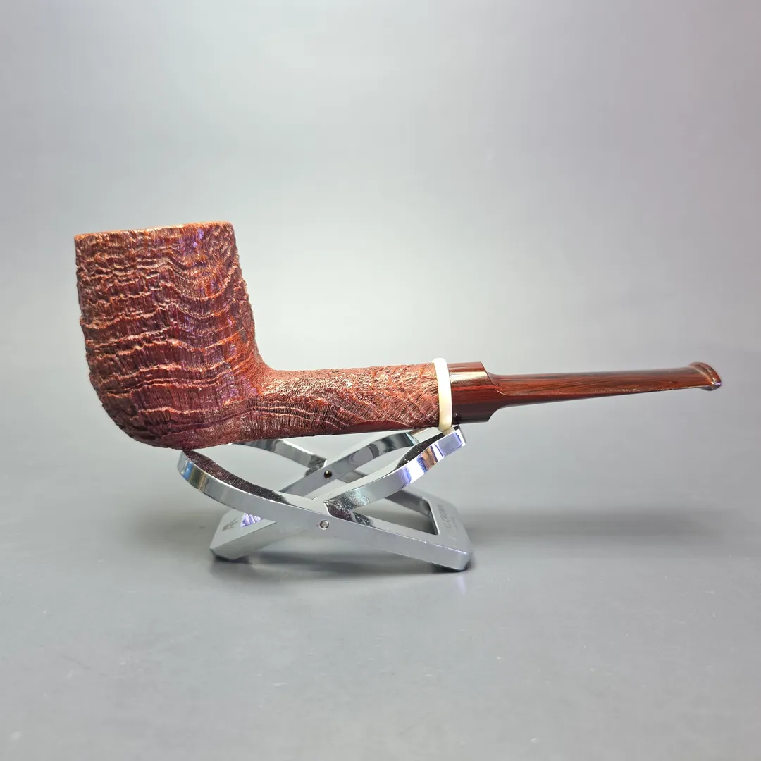 Jody Davis 2015 Friar A Sandblasted Billiard w/ Mammoth Estate Briar Pipe, American Estates - Image 2