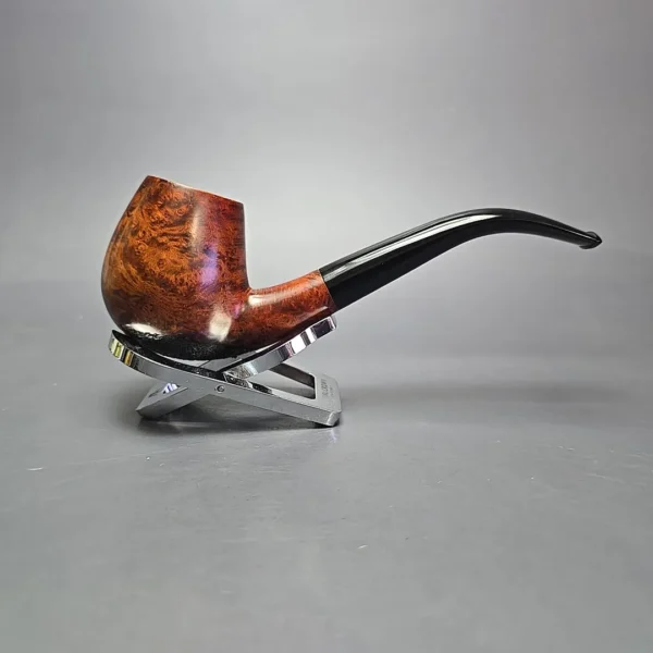 WO Larsen Rustica Partially Rusticated Bent Billiard Estate Briar Pipe, Danish Estates - Image 3
