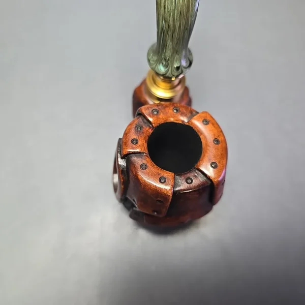 Moonlight Pipes “Steampunk” Oom Paul Estate Briar Pipe, Unsmoked - Image 6
