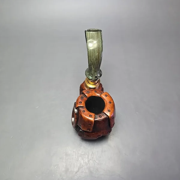 Moonlight Pipes “Steampunk” Oom Paul Estate Briar Pipe, Unsmoked - Image 8