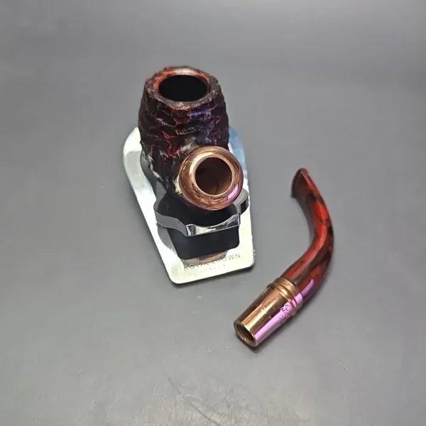 Peterson 2024 Christmas Pipe 221 Rusticated Bent Billiard Estate Briar Pipe, Unsmoked - Image 14