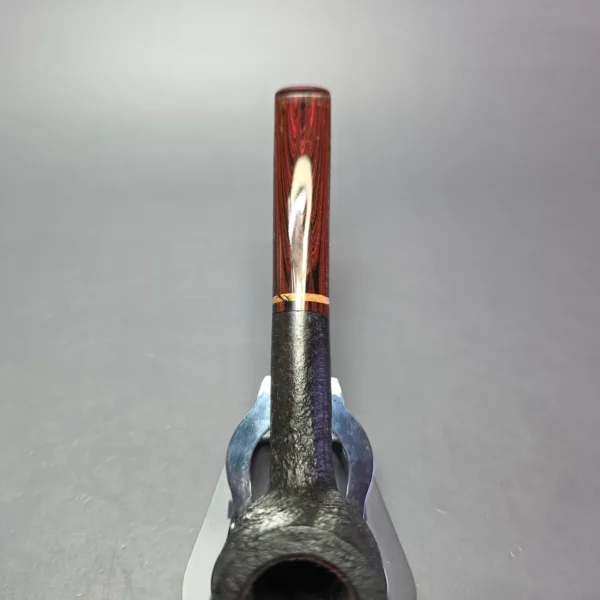 Bruno Nuttens Hand Made Sandblasted Billiard w/ Spalted Beechwood, Briar Pipe, New - Image 6