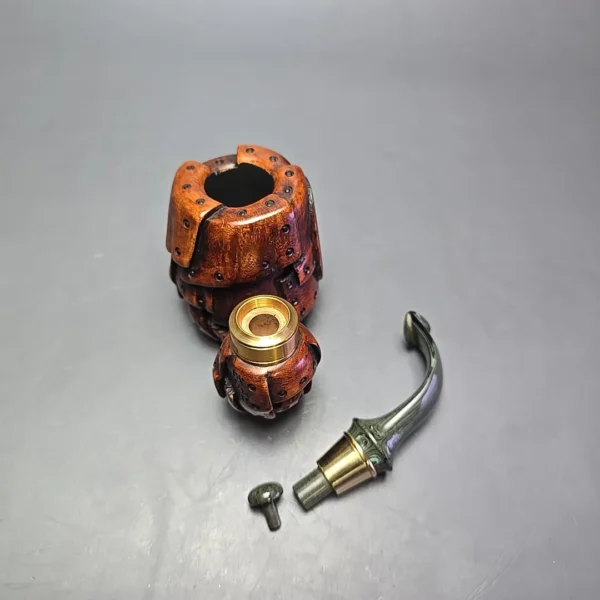 Moonlight Pipes “Steampunk” Oom Paul Estate Briar Pipe, Unsmoked - Image 13