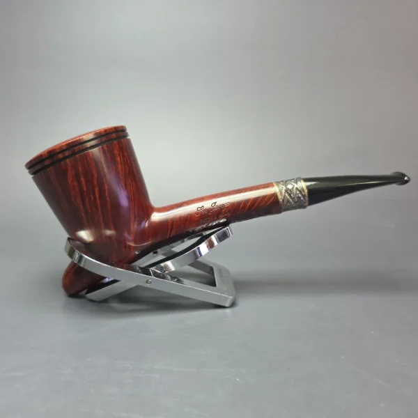 Ser Jacopo Calumet 03 Smooth Cavalier w/ Silver Estate Briar Pipe, Unsmoked - Image 3