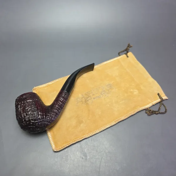 Ashton 2003 Pebble Grain XXX Sandblasted Bent Billiard Estate Briar Pipe, Unsmoked - Image 13