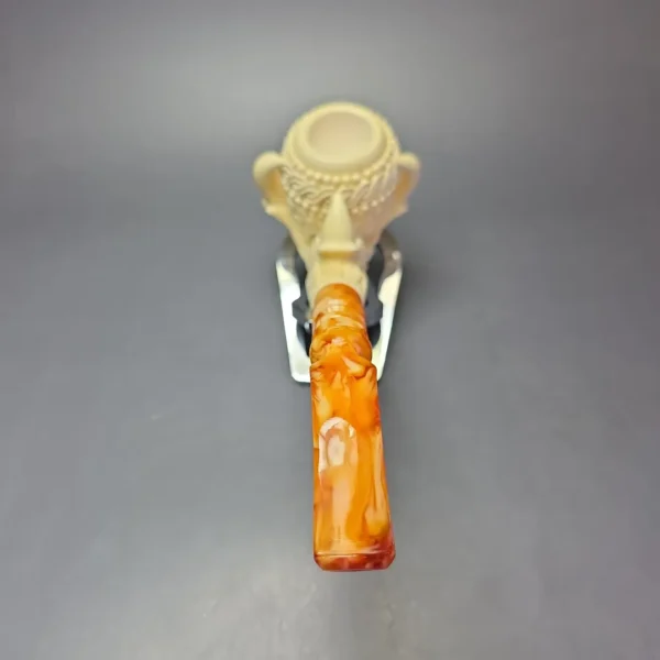 Sevket Gezer XXL Claw & Floral Vase Estate Block Meerschaum Pipe, Unsmoked - Image 5