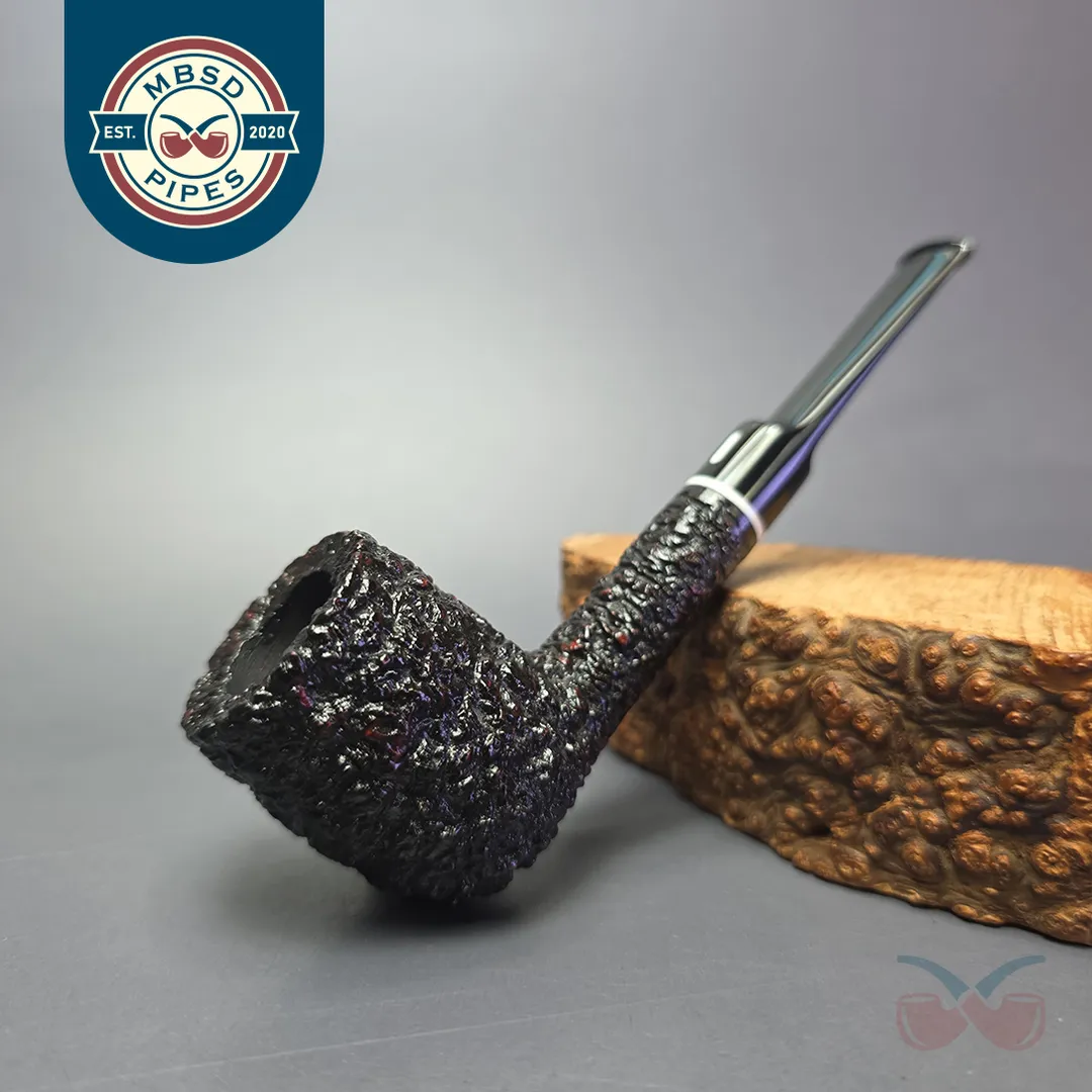 Castello (c.1960s-80s) Sea Rock 2K Rusticated Billiard Estate Briar Pipe, Unsmoked