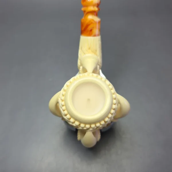 Sevket Gezer XXL Claw & Floral Vase Estate Block Meerschaum Pipe, Unsmoked - Image 6