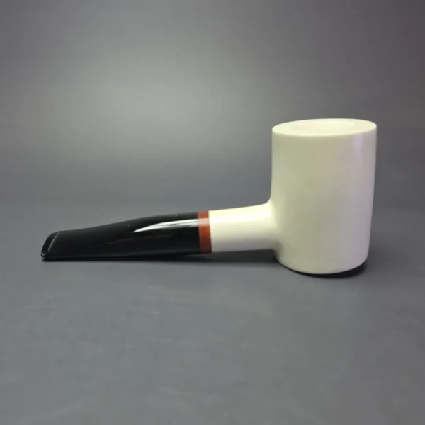 MBSD Meerschaum Deluxe Smooth Poker Block Meerschaum Pipe, Briar-Mortise, New - Image 4