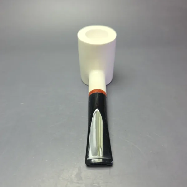 MBSD Meerschaum Deluxe Smooth Poker Block Meerschaum Pipe, Briar-Mortise, New - Image 5