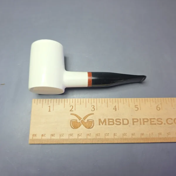 MBSD Meerschaum Deluxe Smooth Poker Block Meerschaum Pipe, Briar-Mortise, New - Image 7