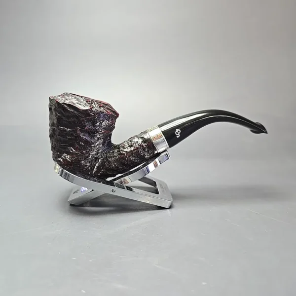 Petersons Dublin Cobble B10 Rusticated & Sandblasted Rhodesian w/ Silver Briar Pipe, New - Image 3
