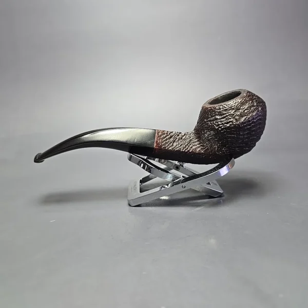Sasieni 4 Dot Ruff Root Dark 3 Sandblasted Bulldog Estate Briar Pipe, French Estates - Image 4