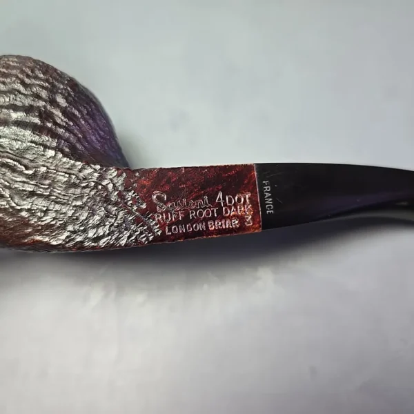 Sasieni 4 Dot Ruff Root Dark 3 Sandblasted Bulldog Estate Briar Pipe, French Estates - Image 7