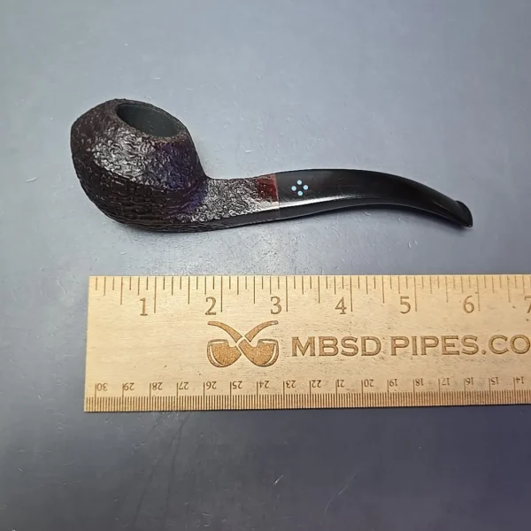 Sasieni 4 Dot Ruff Root Dark 3 Sandblasted Bulldog Estate Briar Pipe, French Estates - Image 8