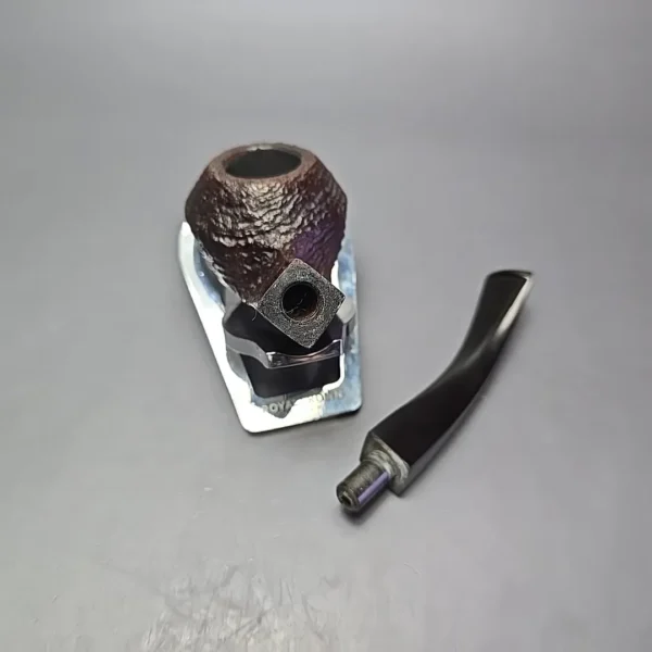 Sasieni 4 Dot Ruff Root Dark 3 Sandblasted Bulldog Estate Briar Pipe, French Estates - Image 10
