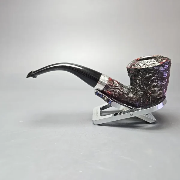 Petersons Dublin Cobble B10 Rusticated & Sandblasted Rhodesian w/ Silver Briar Pipe, New - Image 5