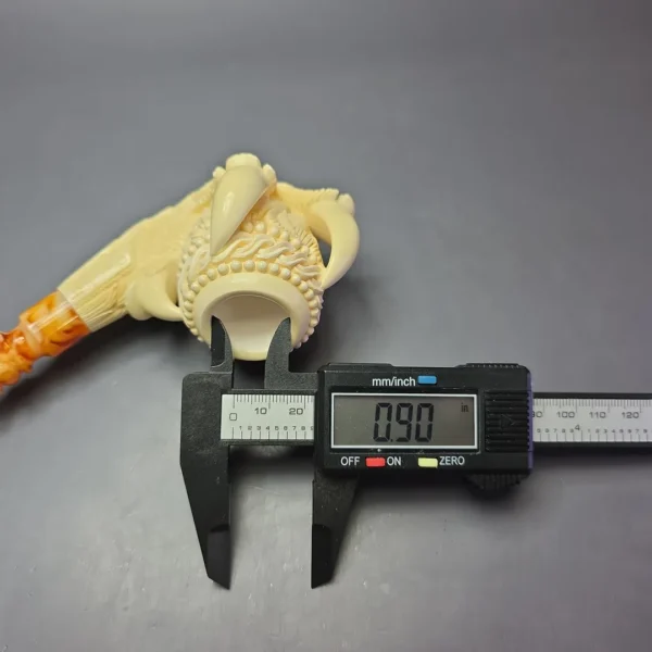 Sevket Gezer XXL Claw & Floral Vase Estate Block Meerschaum Pipe, Unsmoked - Image 10