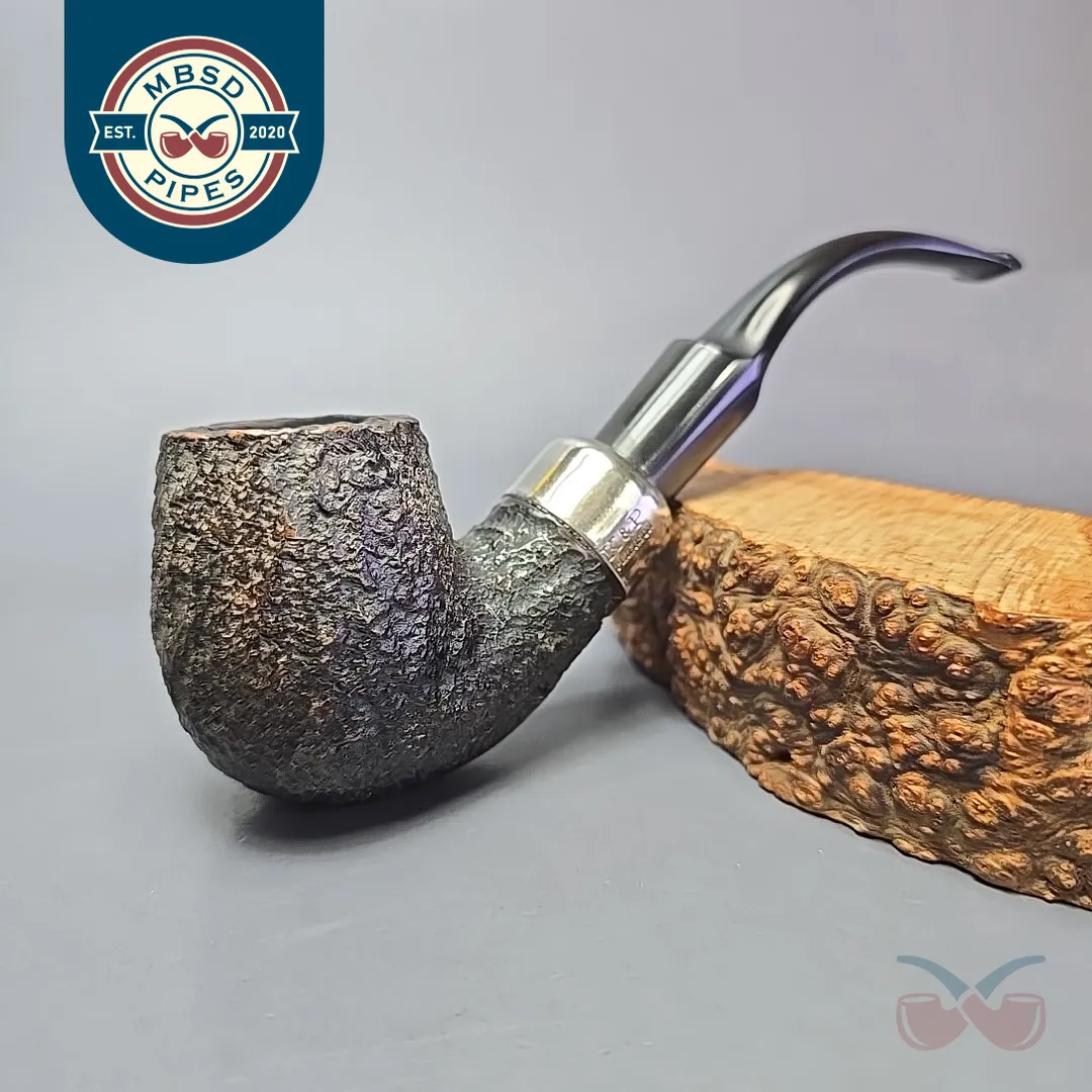 Peterson System Standard 307 Rusticated Bent Billiard Estate Briar Pipe, Irish Estates