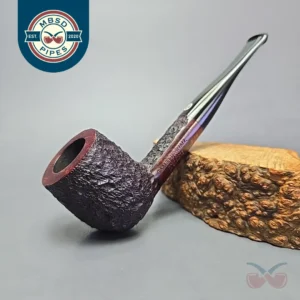 James Upshall Bark Group 5 Partially Rusticated Billiard Estate Briar Pipe, Unsmoked