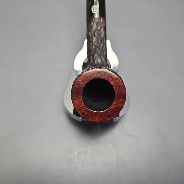James Upshall Bark Group 5 Partially Rusticated Billiard Estate Briar Pipe, Unsmoked - Image 6
