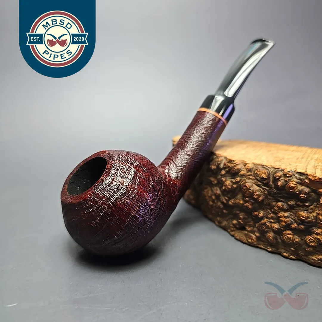 Sean Reum Sandblasted Danish Apple Estate Briar Pipe, Unsmoked