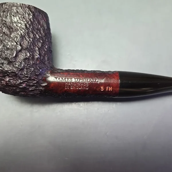 James Upshall Bark Group 5 Partially Rusticated Billiard Estate Briar Pipe, Unsmoked - Image 10