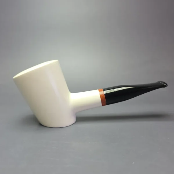MBSD Meerschaum Deluxe Smooth Poker Block Meerschaum Pipe, Briar-Mortise, New - Image 3