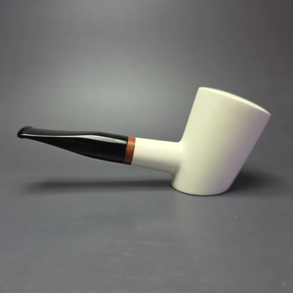 MBSD Meerschaum Deluxe Smooth Poker Block Meerschaum Pipe, Briar-Mortise, New - Image 5