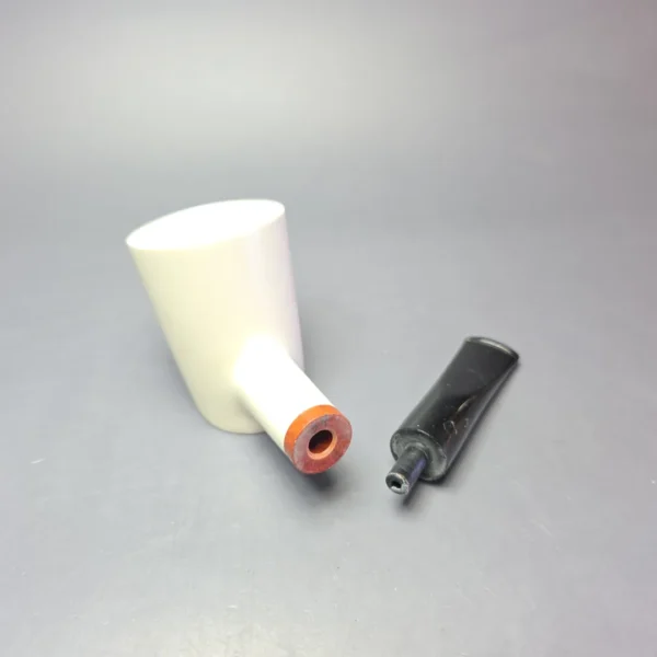 MBSD Meerschaum Deluxe Smooth Poker Block Meerschaum Pipe, Briar-Mortise, New - Image 11