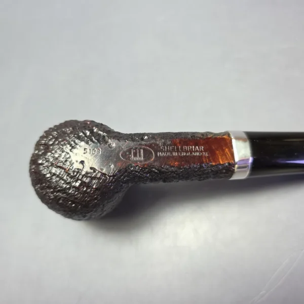 Dunhill 1997 Shell Briar 5103 Sandblasted Billiard w/ Silver Estate Briar Pipe, Unsmoked - Image 11