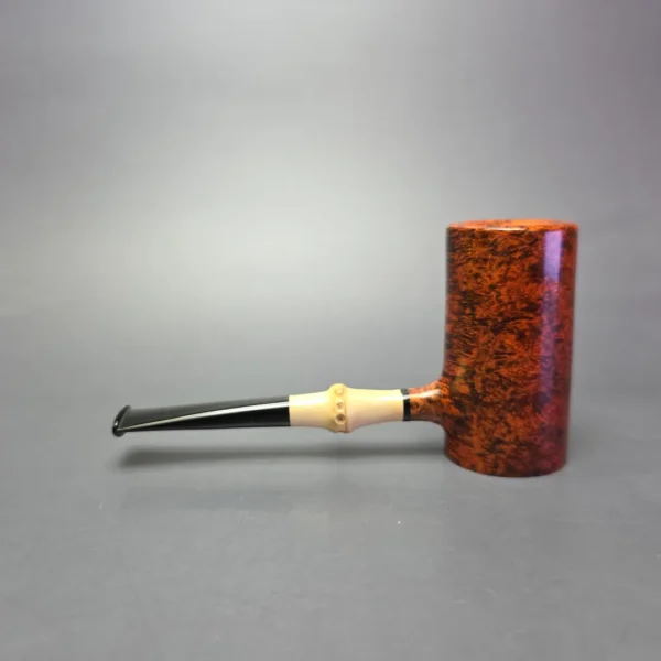 Walt Cannoy Cardinal House Hollingsworth Smooth Poker w/ Bamboo Handmade Briar Pipe, New - Image 4