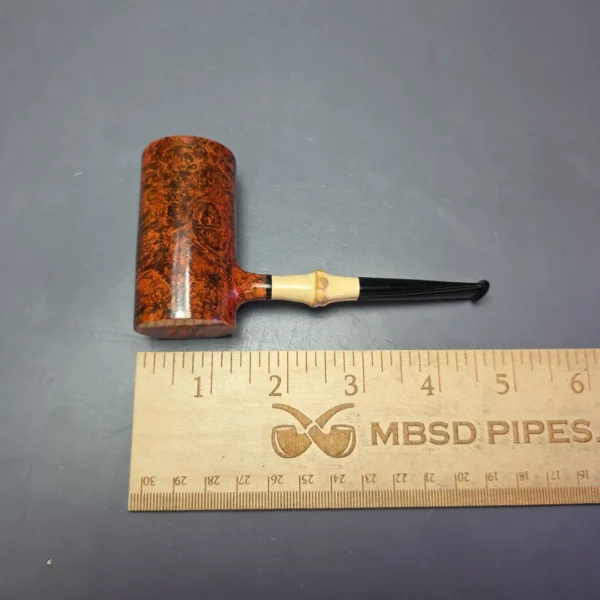 Walt Cannoy Cardinal House Hollingsworth Smooth Poker w/ Bamboo Handmade Briar Pipe, New - Image 9