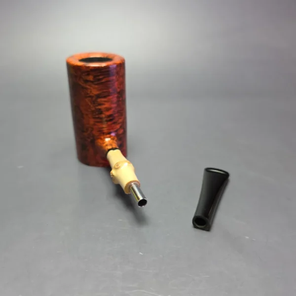 Walt Cannoy Cardinal House Hollingsworth Smooth Poker w/ Bamboo Handmade Briar Pipe, New - Image 11