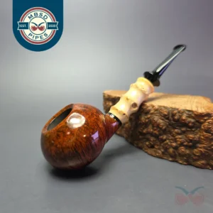 C-Pipe Smooth Tomato Nosewarmer w/ Bamboo & Boxwood Handmade Briar Pipe, New