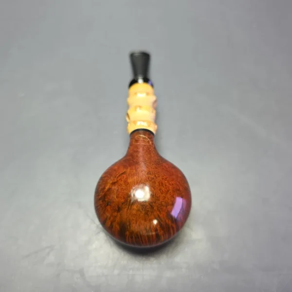 C-Pipe Smooth Tomato Nosewarmer w/ Bamboo & Boxwood Handmade Briar Pipe, New - Image 7