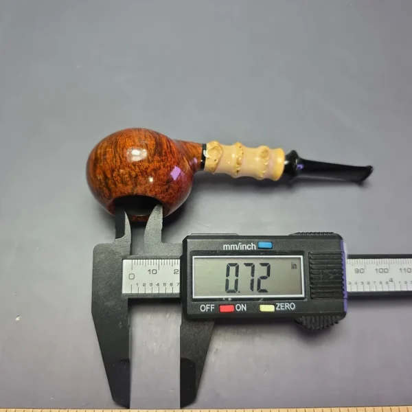 C-Pipe Smooth Tomato Nosewarmer w/ Bamboo & Boxwood Handmade Briar Pipe, New - Image 10