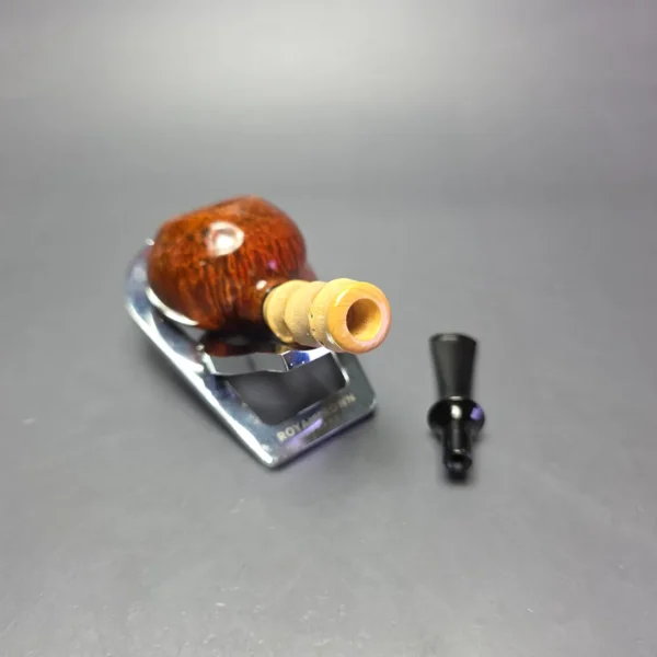 C-Pipe Smooth Tomato Nosewarmer w/ Bamboo & Boxwood Handmade Briar Pipe, New - Image 11