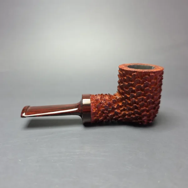 Eclesias Pipes "Dragon Scale" Sandblasted Nosewarmer Handmade Briar Pipe, New - Image 4