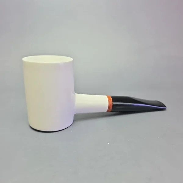 MBSD Meerschaum Deluxe Smooth Poker Block Meerschaum Pipe, Briar-Mortise, New - Image 3