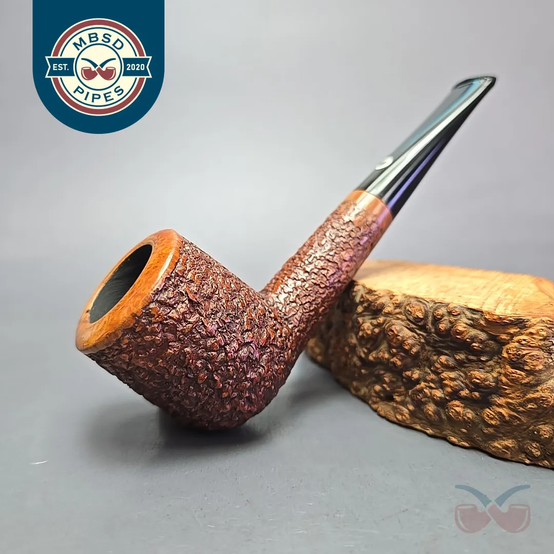 Il Ceppo Imperatori Era (c. 1977-1996) Partially Rusticated Billiard Estate Briar Pipe, Italian Estates