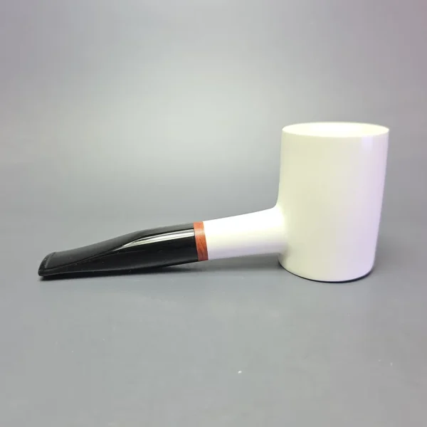 MBSD Meerschaum Deluxe Smooth Poker Block Meerschaum Pipe, Briar-Mortise, New - Image 5
