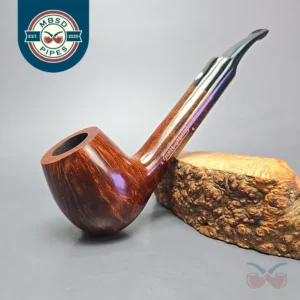 James Upshall A Grade Group 6 Smooth Long Shank Bent Billiard Estate Briar Pipe, Unsmoked