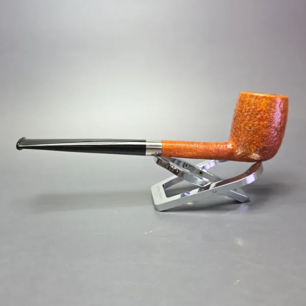 Bruno Nuttens Bing B1 Partially Sandblasted Billiard w/ Aluminum Briar Pipe, New - Image 4
