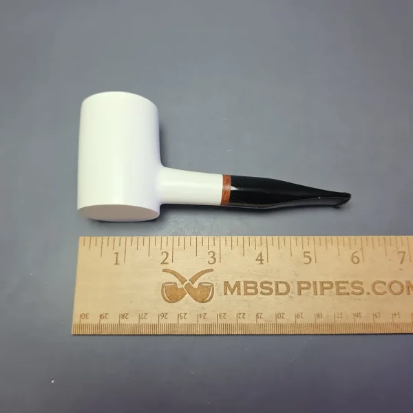 MBSD Meerschaum Deluxe Smooth Poker Block Meerschaum Pipe, Briar-Mortise, New - Image 7