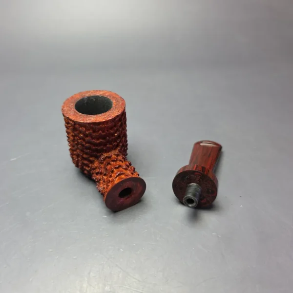 Eclesias Pipes "Dragon Scale" Sandblasted Nosewarmer Handmade Briar Pipe, New - Image 10
