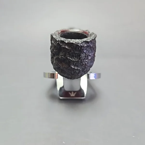 Peterson Cobble 608 Rusticated & Sandblasted Pot w/ Silver Briar Pipe, New - Image 3